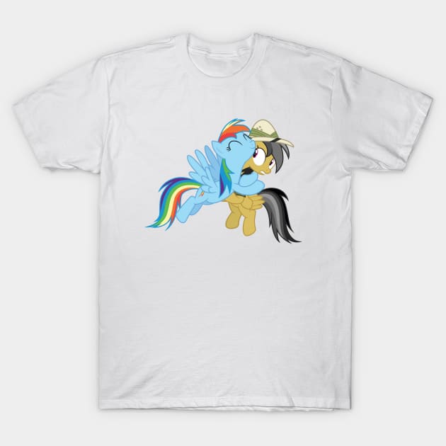 Rainbow Dash and Daring Do hug 1 T-Shirt by CloudyGlow